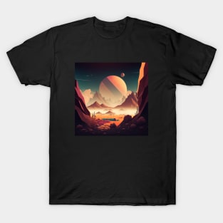 Illustration of landscape in the space T-Shirt